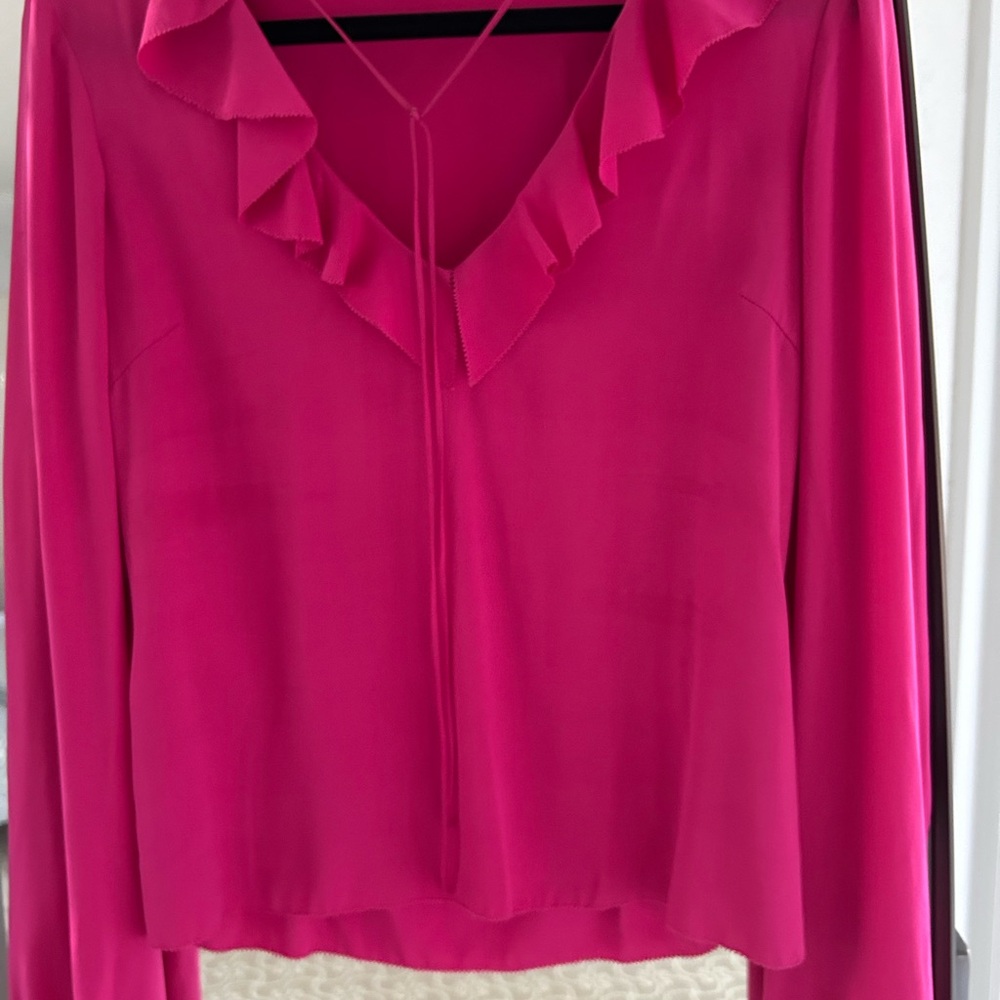 Tahari Women's Vibrant Pink Silk Shirt